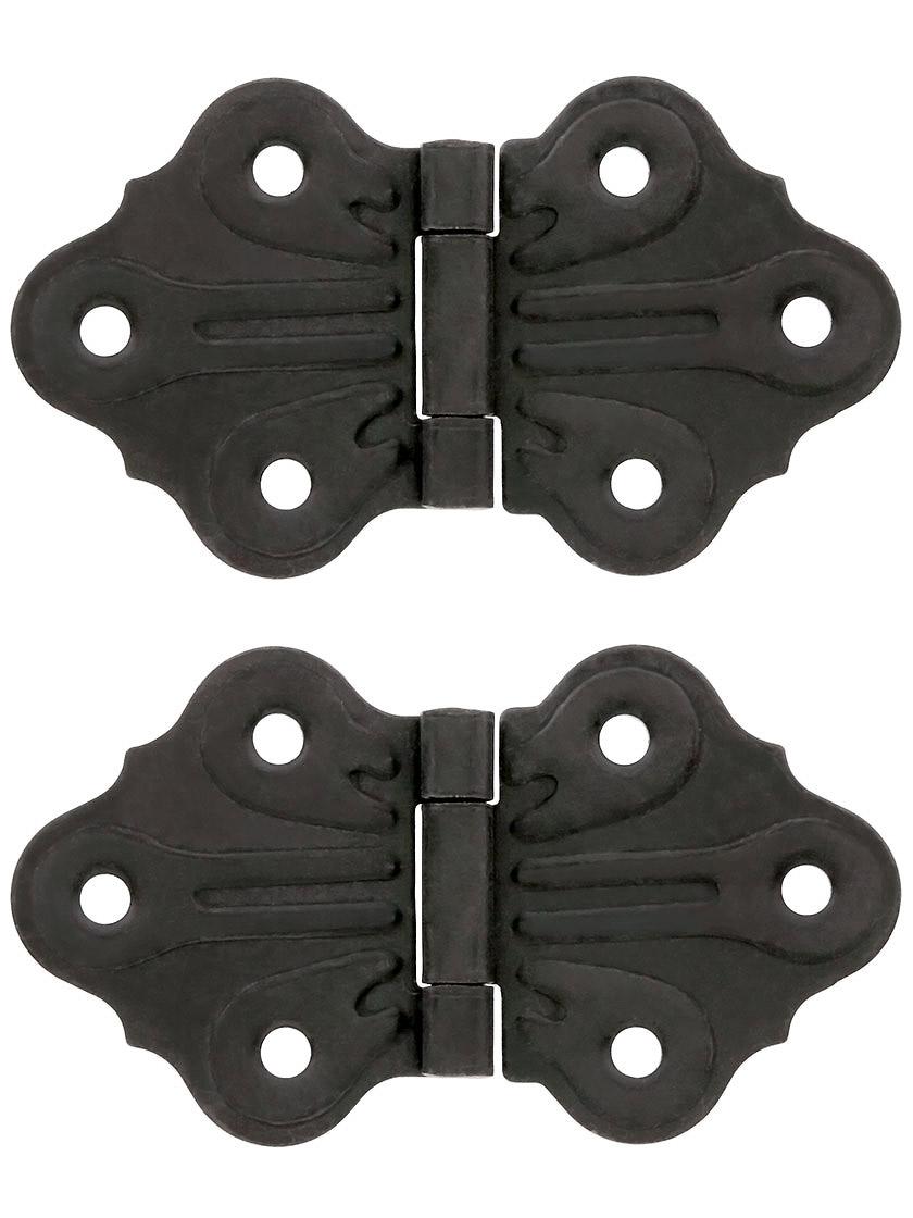 Pair of Butterfly Flush Mount Cabinet Hinges - 1 5/8" H x 2 7/8" W